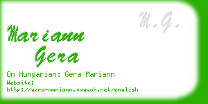 mariann gera business card